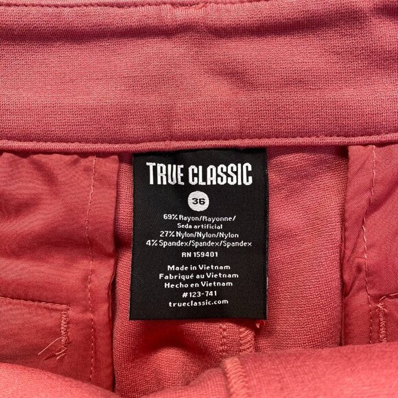 True Classic Men's Pink Shorts, 36" x 7" Inseam - Picture 3 of 13